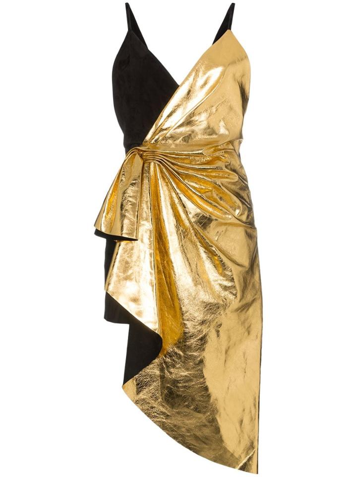 Gucci Asymmetric Mini Dress - Gold