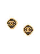 Chanel Vintage Shape Stone Earrings - Metallic