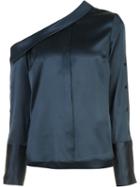 Hellessy - 'tomaso' Off-the-shoulder Top - Women - Silk - 6, Blue, Silk