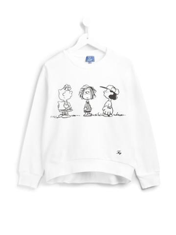 Fay Kids Three Kid Printed Sweatshirt, Size: 6 Yrs, White