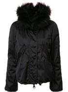 Kru Hooded Reversible Jacket, Women's, Size: Medium, Black, Racoon Fur/coyote Fur