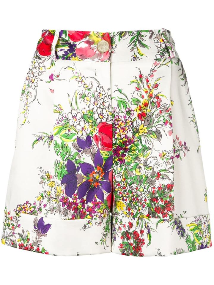 Blumarine Floral Print Wide Shorts - Neutrals