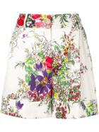 Blumarine Floral Print Wide Shorts - Neutrals