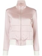 Mm6 Maison Margiela Panelled Bomber Jacket, Women's, Size: Small, Pink/purple, Polyester/cotton