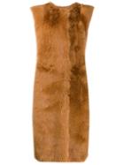 Desa 1972 Sleeveless Textured Coat - Brown