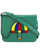 Yazbukey Umbrella Patch Shoulder Bag, Women's, Green, Leather/polyamide
