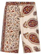 Paria Farzaneh Iranian Printed Knee-length Cotton Shorts - Neutrals
