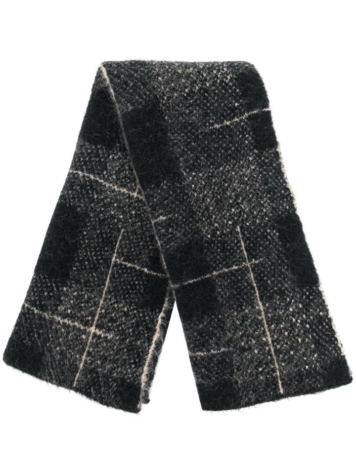 Boboutic Windowpane Check Scarf - Black