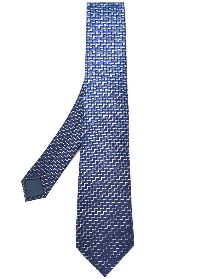 Lanvin Zig-zag Print Tie - Blue