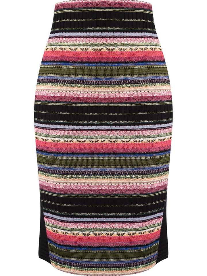 Cecilia Prado Knitted Pencil Skirt, Women's, Size: G, Black, Acrylic/polyamide/viscose
