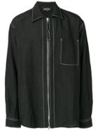 Andrea Ya'aqov Stitch Detail Zip Shirt - Black