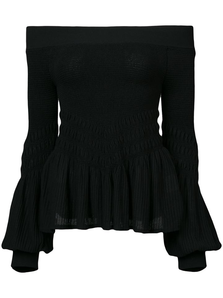 Jonathan Simkhai Off Shoulder Sweater - Black