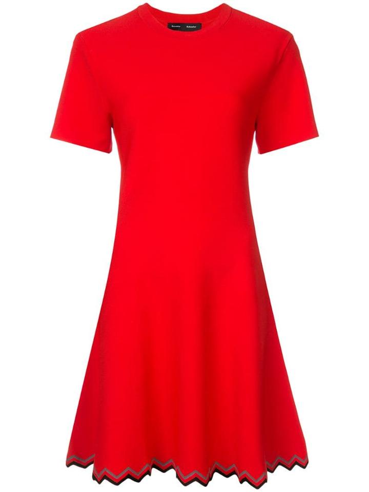 Proenza Schouler Zig Zag Knit Dress - Red