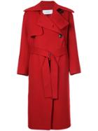 Le Ciel Bleu Classic Belted Trench Coat - Red