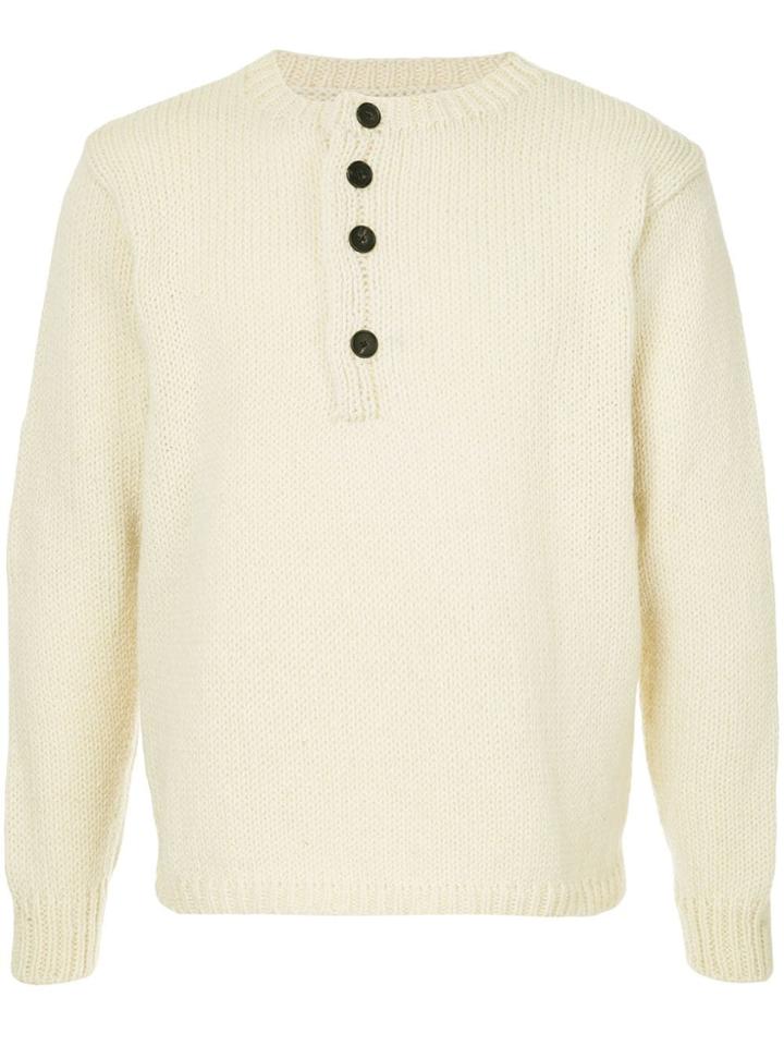 Bergfabel Chunky Knit Cropped Sweater - White