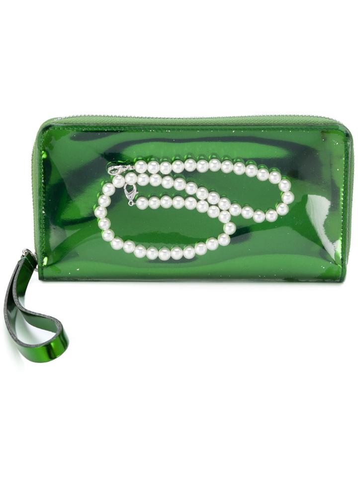 Mm6 Maison Margiela Trapped Pearl Wallet - Green