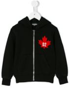 Dsquared2 Kids - Maple Leaf Hoodie - Kids - Cotton - 12 Yrs, Black