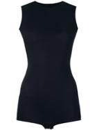 Maison Margiela Twill Sleeveless Bodysuit - Black