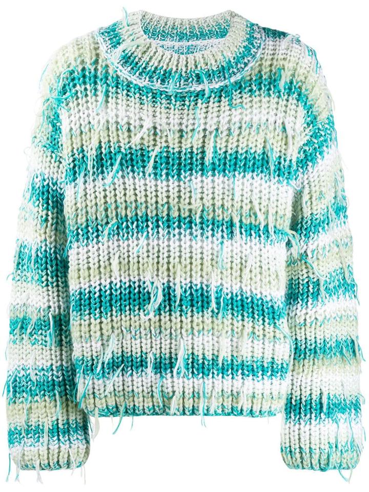 Maison Margiela Oversized Striped Jumper - Blue