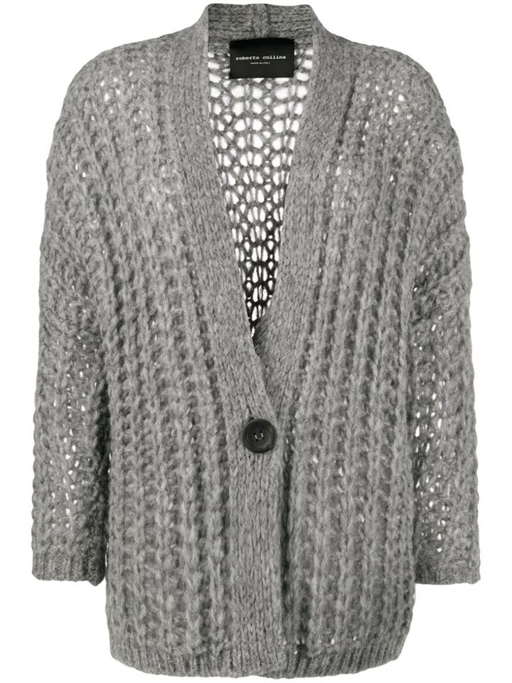 Roberto Collina Open-knit Cardigan - Grey