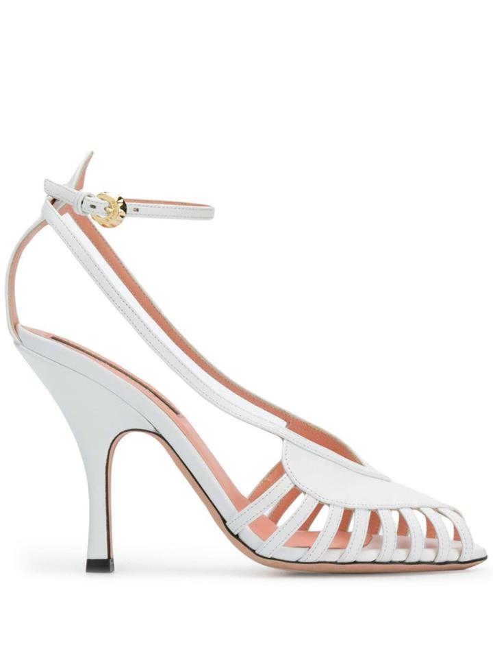 Rochas Cut-out Sandals - White