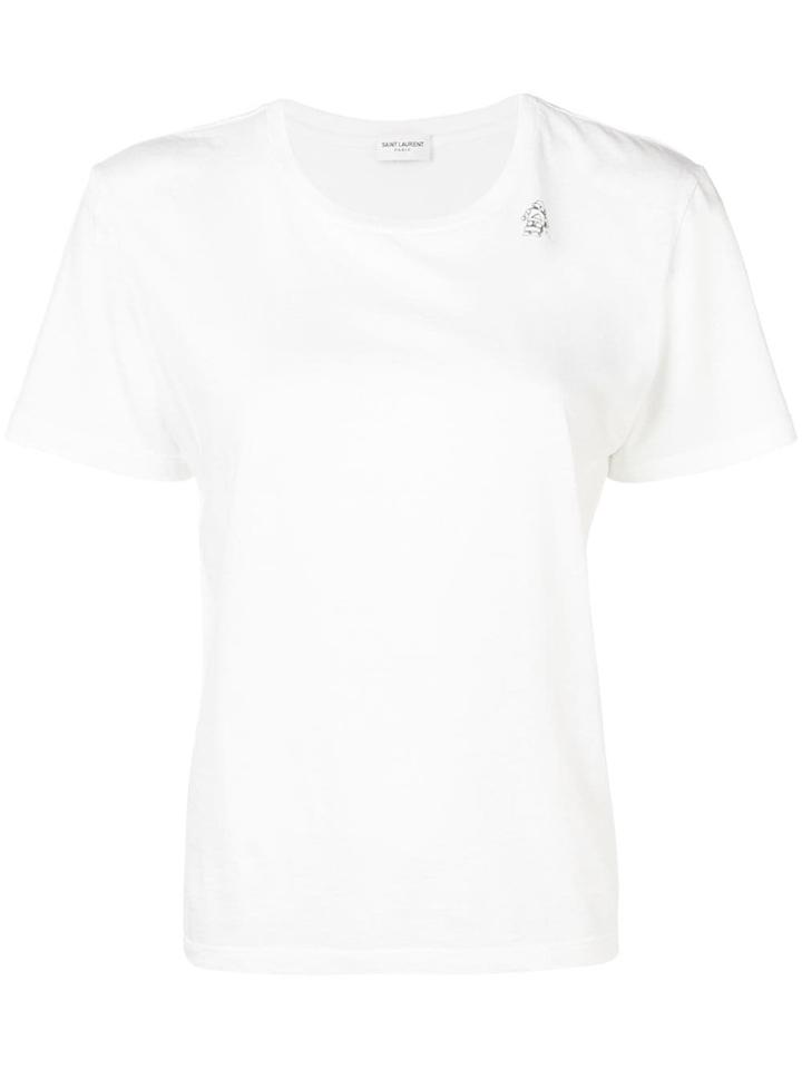 Saint Laurent Round Neck T-shirt - White