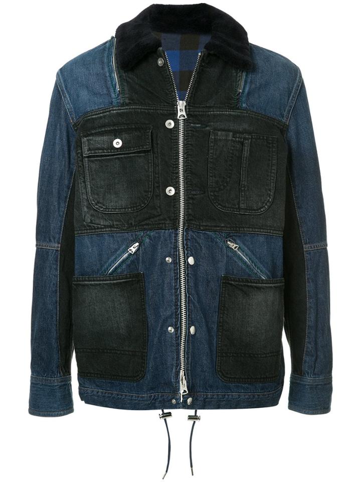 Sacai Patchwork Denim Jacket - Blue