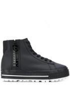 Tommy Jeans High-top Logo Zip Sneakers - Black