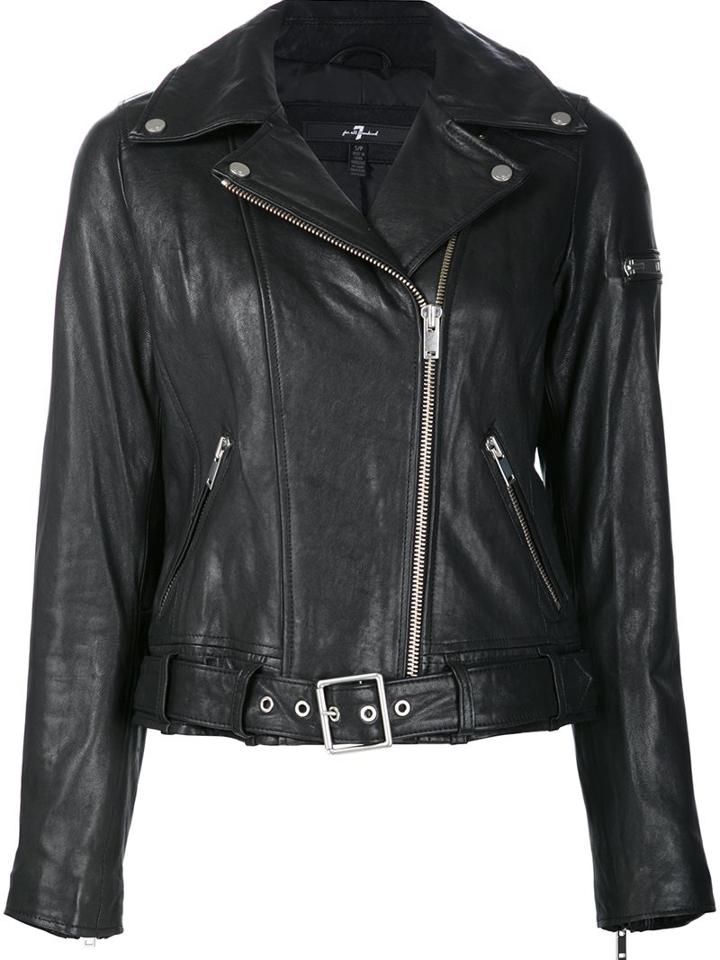 7 For All Mankind Zip Up Biker Jacket