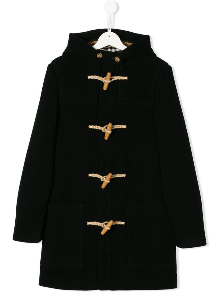 Burberry Kids Teen Duffle Coat - Black