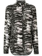 Saint Laurent - Zebra Print Blouse - Women - Silk - 46, Black, Silk