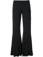 Robert Wun Peplum Flared Trousers, Women's, Size: 8, Black, Polyester/spandex/elastane