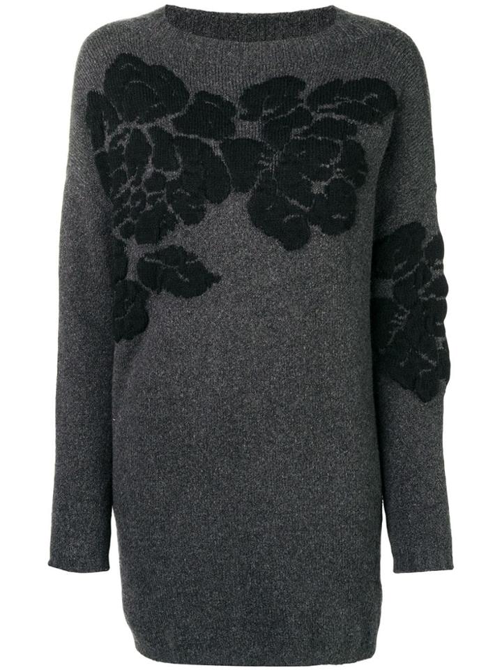 Twin-set Flower Intarsia Jumper - Grey