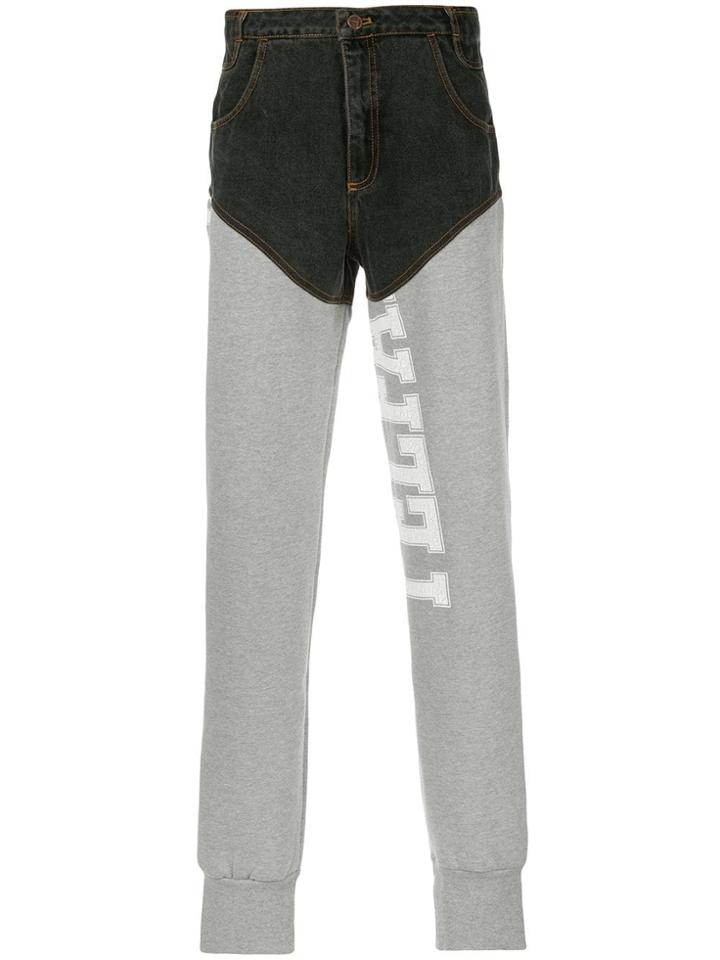 Telfar Panelled Straight-leg Jeans - Grey