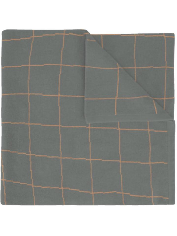 Umd Cashmere 'grid' Knit Scarf - Grey