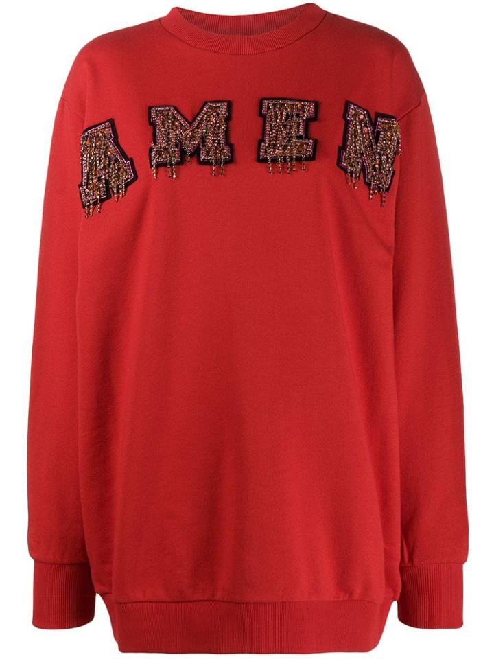 Amen Bead-embellished Jumper - Red