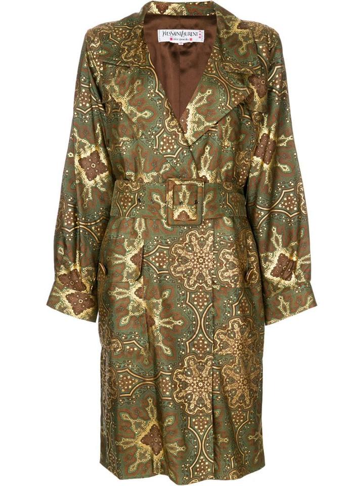 Yves Saint Laurent Pre-owned Belted Trench Coat - Brown
