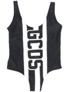 Gcds Kids Teen Brand Logo Swimsuit - Black