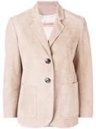 Yves Salomon Leather Blazer - Neutrals