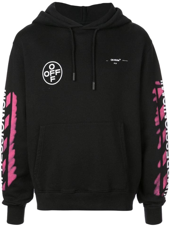Off-white Logo Printed Hoodie - Black