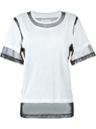 Maison Margiela Semi-sheer Paneled T-shirt, Women's, Size: Medium, White, Cotton