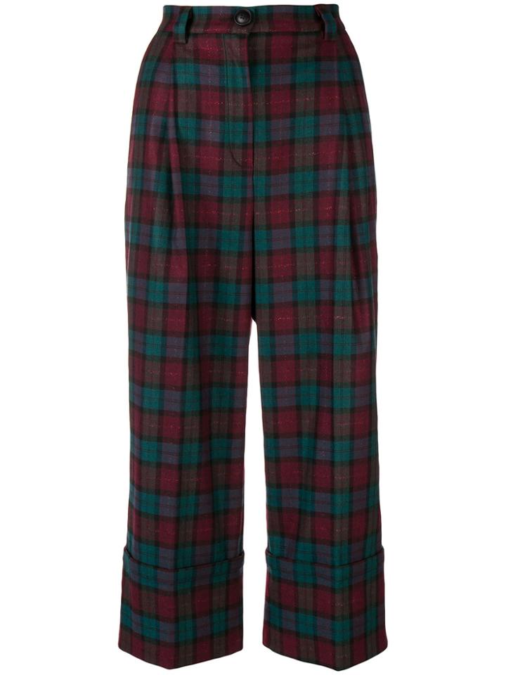 I'm Isola Marras Plaid Cropped Trousers - Red