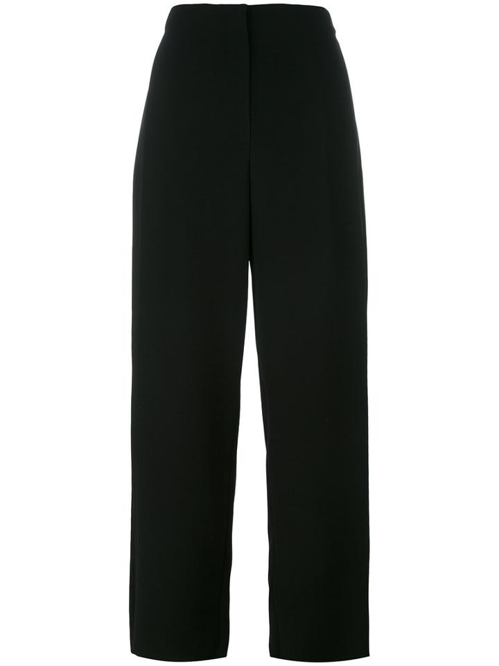 Max Mara Wide-legged Cropped Trousers, Women's, Size: 40, Black, Triacetate/polyester