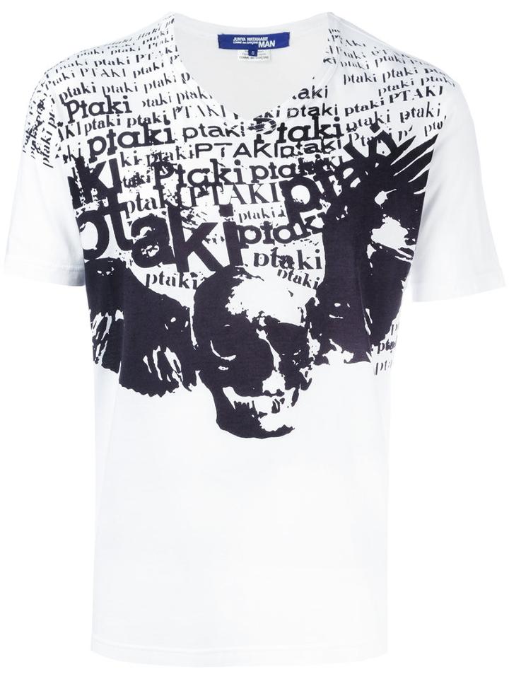 Junya Watanabe Comme Des Garçons Man Printed T-shirt, Men's, Size: Medium, White, Cotton/rayon