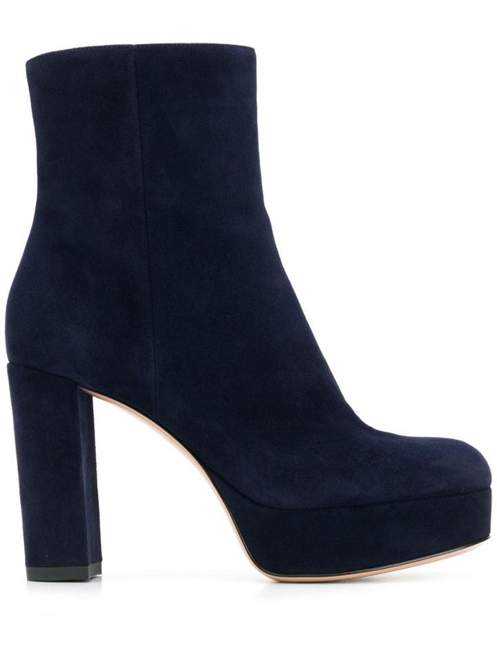 Gianvito Rossi Chunky Heel Boots - Blue