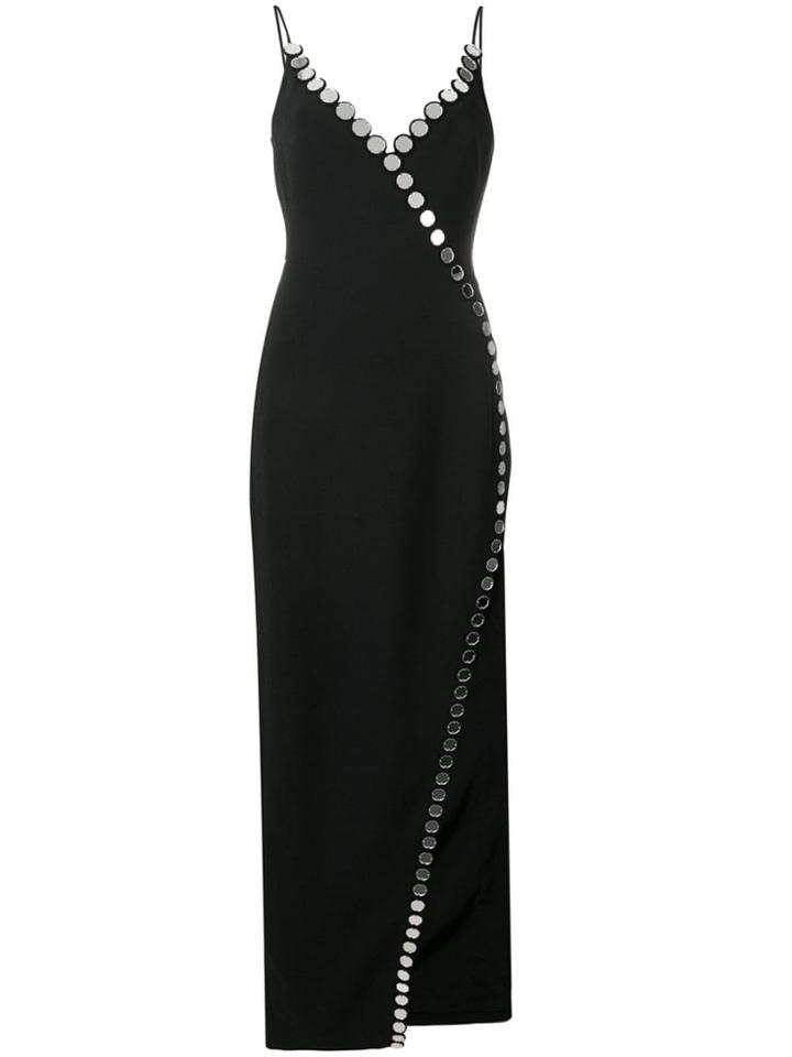 David Koma Circle Embellished Trim Gown - Black