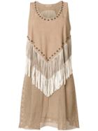 Drome Studded Fringe Dress - Brown