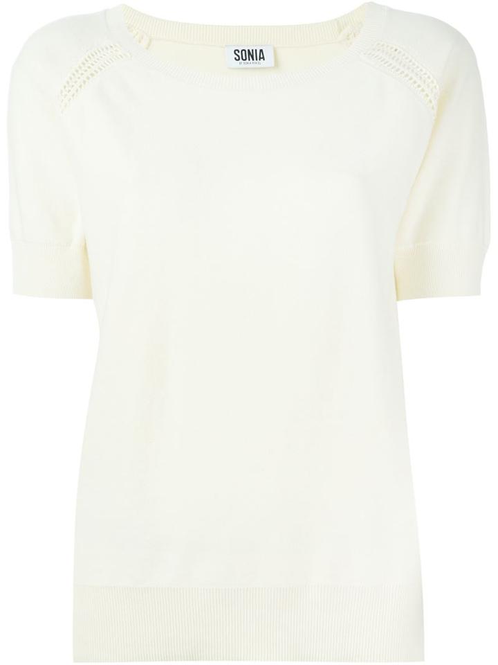 Sonia By Sonia Rykiel Shoulder Detail Short Sleeve Knitted Pullover
