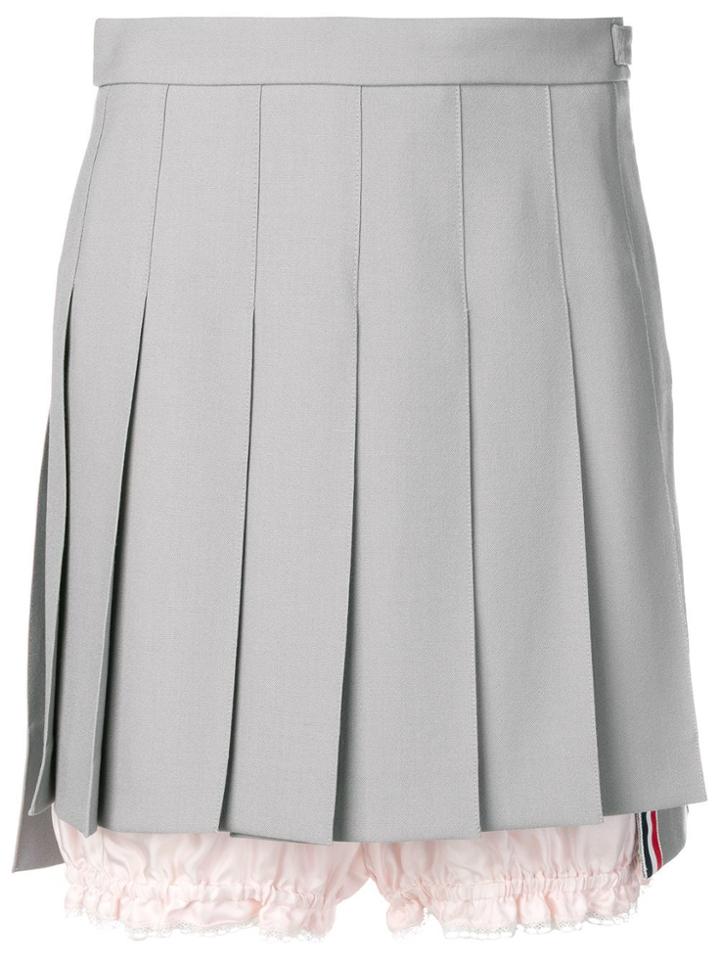 Thom Browne Lace Trim Bloomer Miniskirt - Grey
