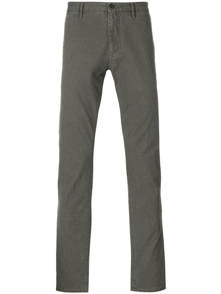 Incotex Patterned Slim Fit Trousers - Brown